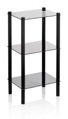 Raft Lars din metal, negru, cu 3 etaje