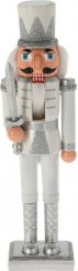 Spărgător de nuci/figura soldat 12x9x38 cm plastic/textil alb-argintiu