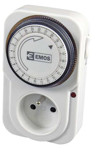 Timer EMOS TS-MD3, mechaniczne gniazdo przełączające, 230 V, max. 3680 W