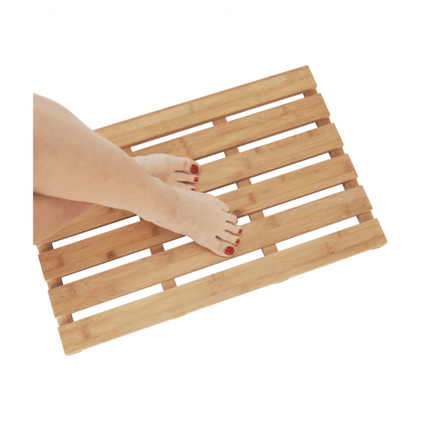 Rutschfeste Matte für das Badezimmer, naturlackierter Bambus, KLERA