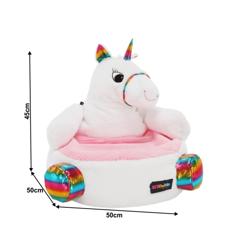 Einhorn-Sitzsack, weiß/rosa/Farbmix, BUFEL