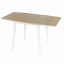 Blagovaonski stol, MDF folija/metal, sonoma hrast/bijela, 60-120x60 cm, MAURO