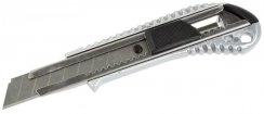 Nož z rezilom 18 mm, kovinski z gumbom Profi, GEKO
