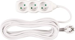 Kabel DG-F803B L-5 m, przedłużacz, biały, 3x gniazdo