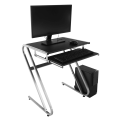 PC-Schreibtisch, Schwarz+Silber, JOFRY