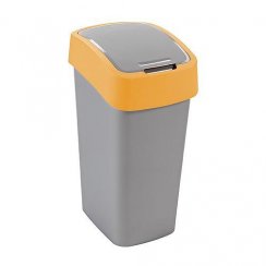 Koš Curver® FLIP BIN 25 lit., šedostříbrný/žlutý, na odpad