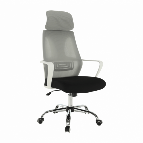 Krzesło biurowe, szary/czarny/biały, TAXIS