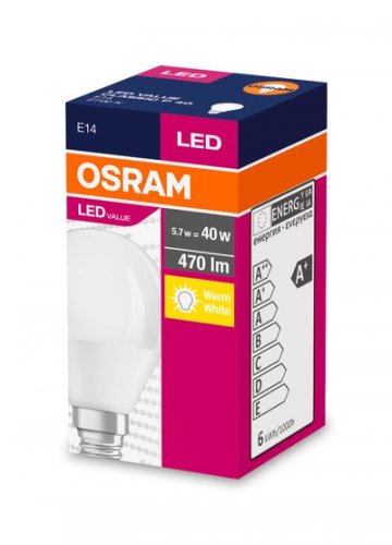 Ziarovka OSRAM® LED FR 040 (ean7898) non-dim, 5,7W/827 E14 2700K Vrijednost CLASSIC P
