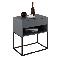 Nachttisch/Beistelltisch, Graphit/Schwarz, ARTI TYP 2