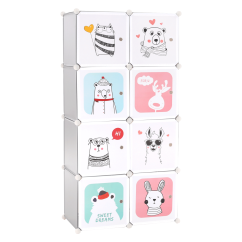 Modularer Kleiderschrank für Kinder, Grau/Kindermuster, ATREY