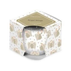 Illatgyertya Emocio üveg 70x62mm, Arany angyalok