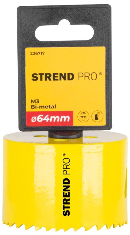 Strend Pro BHS44 Fräser, 64 mm, M3 Bimetall, Metallkrone, Säge