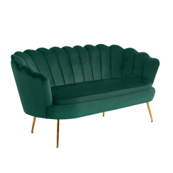 Luksuzni kavč, 2,5 sedeža, smaragdno/zlato, Art-deco, NOBLIN