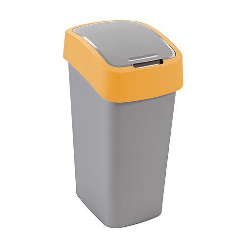 Koš Curver® FLIP BIN 25 lit., šedostříbrný/žlutý, na odpad
