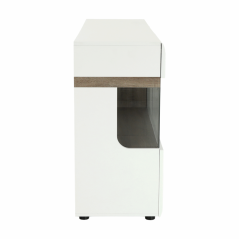 Kommode, Weiß Extra Hochglanz HG/Sonoma dunkle Trüffeleiche, LYNATET TYP 42