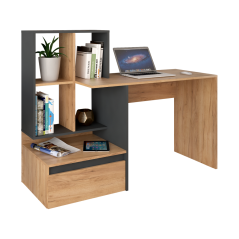 PC-Schreibtisch, Craft Eiche Gold/Graphit, EROSS NEU (akce)