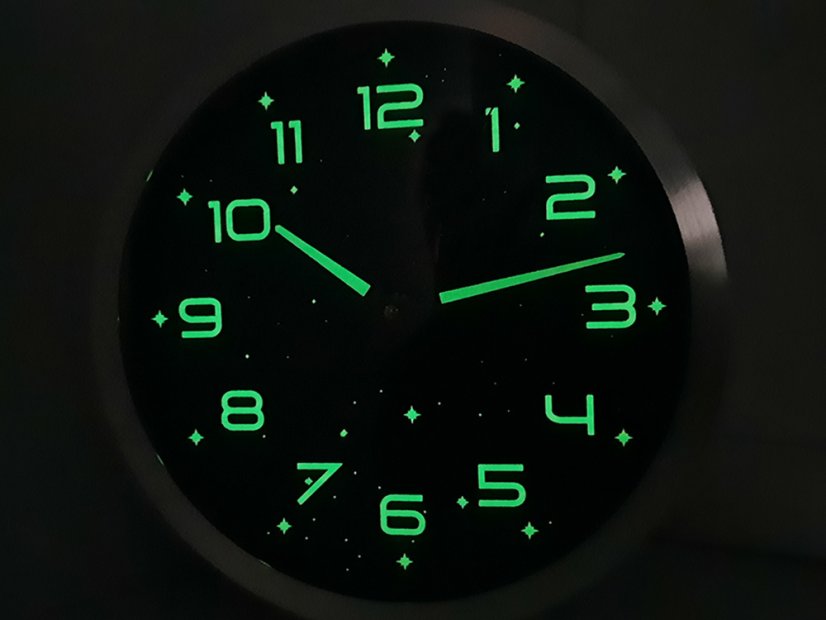 Veľké nástenné hodiny fluorescent light stars 25cm