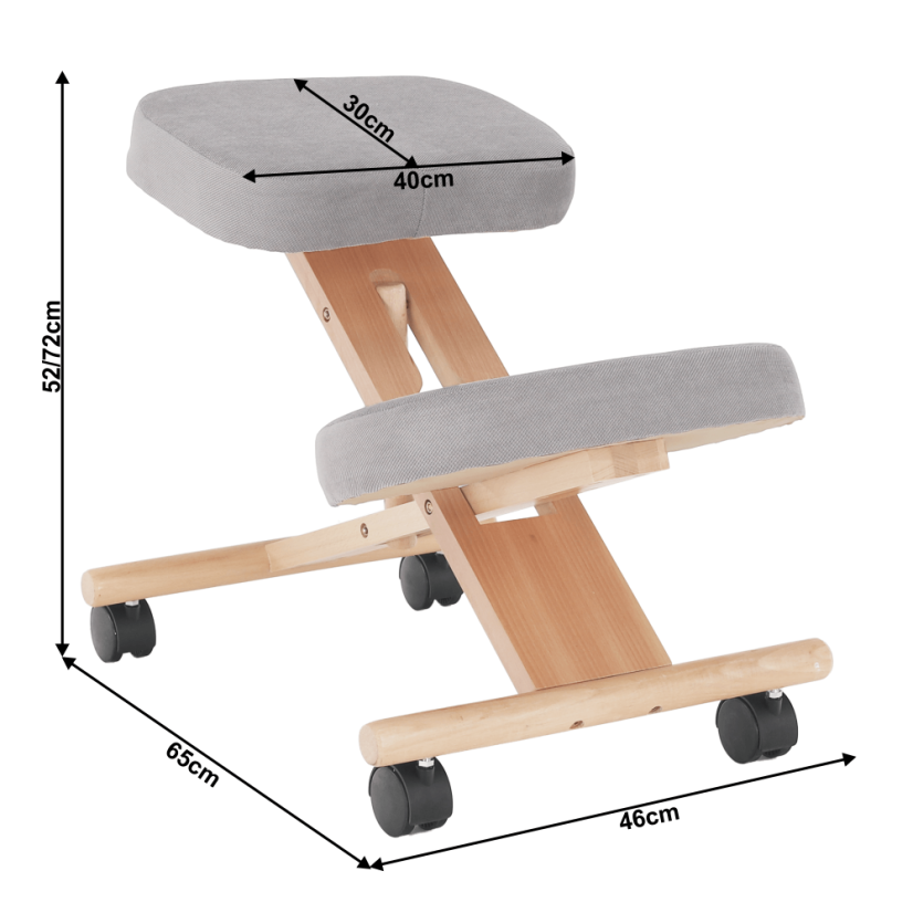 Ergonomsko klečalo, sivo-smeđa Taupe/bukva, FLONET