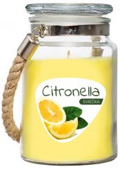 Citronella gyertya, 140 g, üveg, 85x105 mm