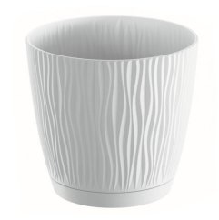 Blumentopf UH o129mm Höhe 120mm, 1L SANDY P weiß, mit Schale KLC