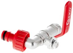 Ventil 1/2", Gewinde 3/4" mit Kunststoff 1/2" Schnellkupplung, GEKO