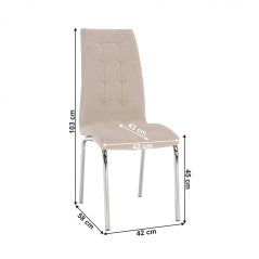Jedilni stol, bež tkanina Dulux Velvet/krom, GERDA NOVO