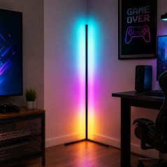 Rohová stojaca LED lampa RGBW s hudobným senzorom, 140 cm