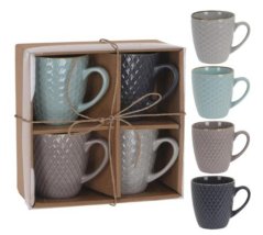 Kerámia bögre 200 ml 4 db-os készlet dobozos keverékben