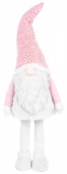 MagicHome Weihnachtsfigur, Elf im Kleid, Stoff, rosa-weiß, 50x40x163 cm