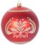 MagicHome božične kroglice, 4 kom, rdeče, z okraski, za božično drevo, 10 cm