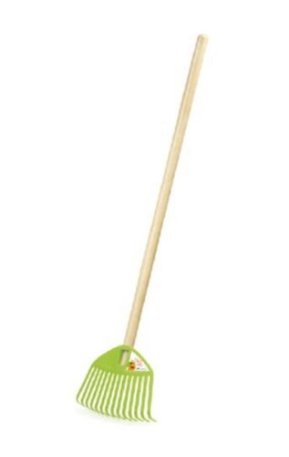 Kinderrechen aus Kunststoff, Holzgriff, grün 21x71cm