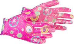 Rękawiczki Strend Pro Kalmia, nitrylowe, różowe, rozmiar 08/M, ogrodowe, z blistrem