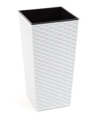 Blumentopf UH 300x300 mm FINEZJA weiß Höhe 570 mm Rattan mit Einsatz KLC