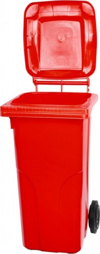 Container MGB 120 lit., plastic, rosu, HDPE, scrumiera pentru deseuri