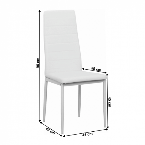 Židle, bílá ekokůže/bílý kov, COLETA NOVA