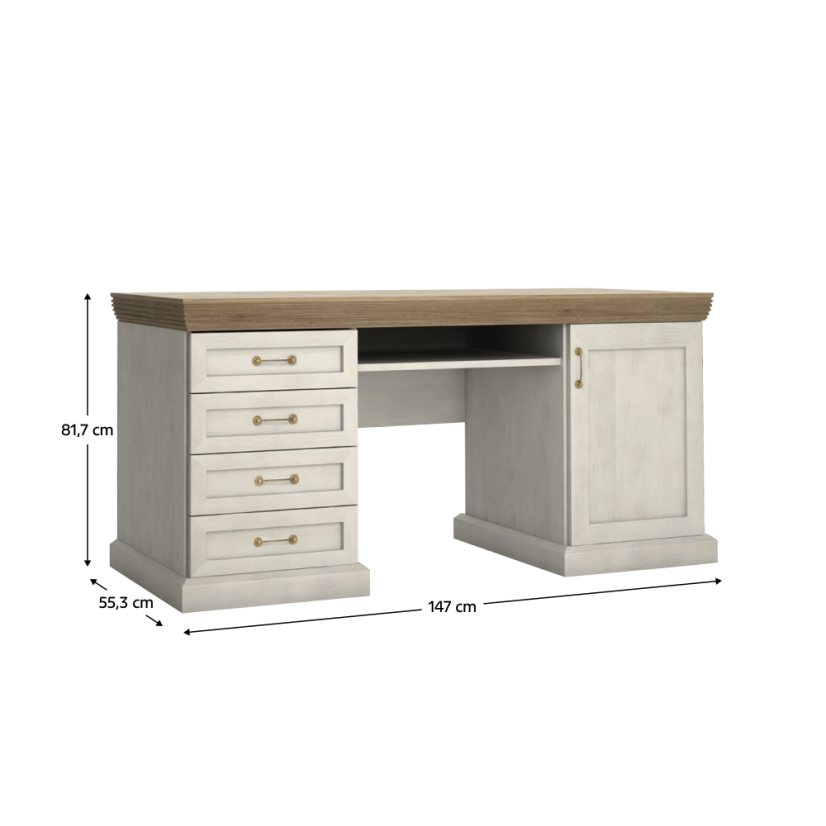 PC-Schreibtisch, Nordische Kiefer/Wildeiche, ROYAL B1