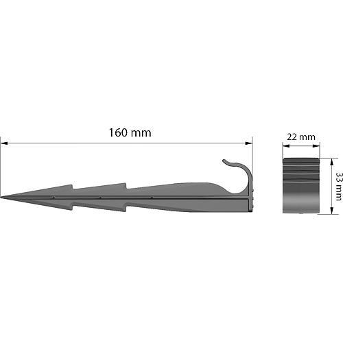 Erdungsstift WaterPEG 160/33x22 mm, VE. 25 Stück, zur Befestigung des Bewässerungsschlauchs