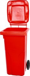Behälter MGB 120 Liter, Kunststoff, rot, HDPE, Aschenbecher für Abfall