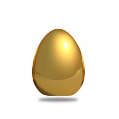Ozdoba jajeczna 7x7x10 cm, ceramika złota
