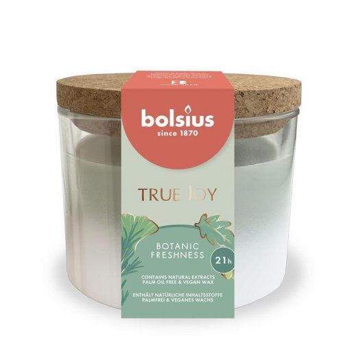Svíčka bolsius True Joy Botanic Freshness, vonná, 75/80 mm, ve skle