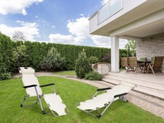 Kerti strandfotel, összecsukható 2 az 1-ben, bézs, MultiGarden