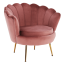 Sessel im Art-Deco-Stil, rosa Samtstoff/Gold-Chrom-Gold, NOBLIN