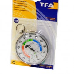 Termometer in higrometer UH okrogel o10 cm NOVO KLC