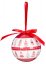 MagicHome karácsonyi labdák, fákkal, 6 db, 7,5 cm, piros/fehér, karácsonyfára