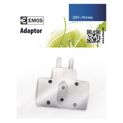 Gniazdo EMOS P0023, dzielone, białe, 2× 2P + PE + 1× 2P, 230V