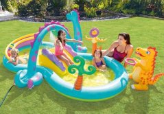 Piscina Intex® 57135, centru de joaca Dinoland, copii, gonflabil, 3,02x2,29x1,12 m - VANZARE
