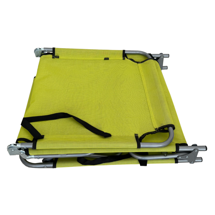 Záhradné ležadlo, zelená/sivá, KELEO