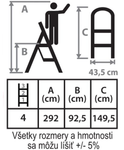 Schodíky Strend Pro LFT160 4 stupienkové, oceľové, EN14183, 150 kg (akce)