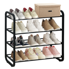 Schuhschrank, 4-fach, schwarz, FERRUM (akce)