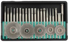 MINI set dijamantnih glodala, 25-dijelni, drška 3 mm, XL-ALATI (akce)
